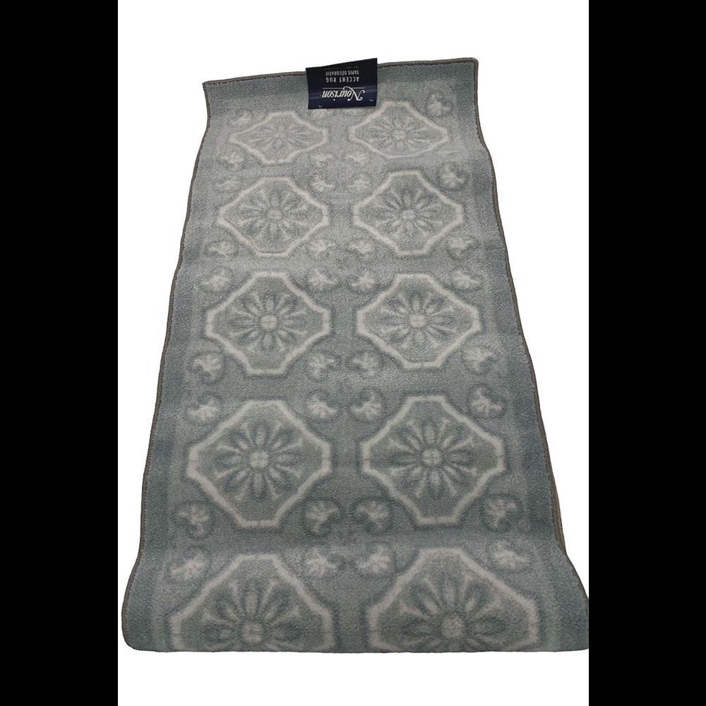 Nourison Diamond Damask 19.5" x 50" Washable Runner Gray